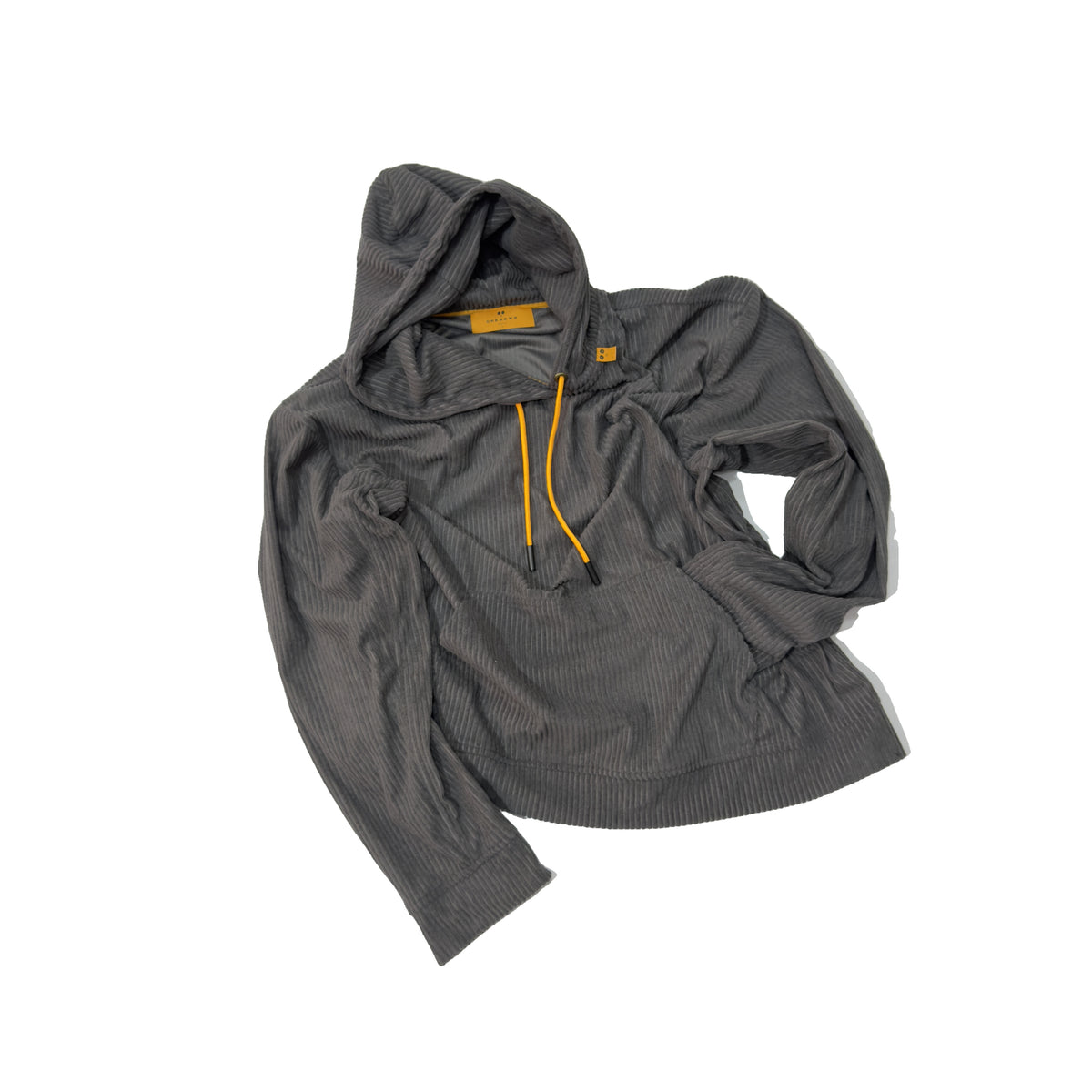 Loose Corduroy Hoodie Charcoal